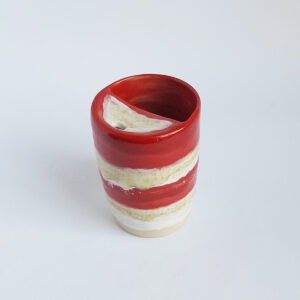 Adventure cup (short) - 330ml red & speckled oatmeal