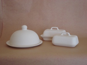 Cheese Dome, Sharon butter dish & plain butter dish (large top)